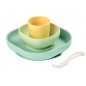 SET 4 PIECES VAISSELLE SILICONE JAUNE