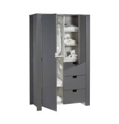 ARMOIRE 2 PORTES, 3 TIROIRS CITY ARDOISE