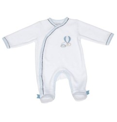 PYJAMA VELOURS BLANC/BLEU CIEL NEW