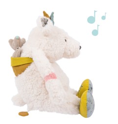 POUPEE MUSIQUE OURS BLANC POM LE VOYAGE D'OLGA