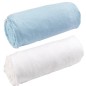 2 DRAPS-HOUSSES JERSEY 70X140 CM BLANC BLEU