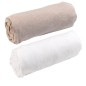 2 DRAPS-HOUSSES JERSEY 70X140 CM BLANC BEIGE
