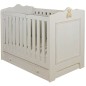 LIT BEBE 60X120 BLANC VIEILLI BOIS MASSIF PROVENCE