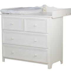 COMMODE 4 TIROIRS PLAN A LANGER BLANC BOIS MASSIF PROVENCE