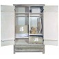 ARMOIRE 2 PORTES BLANC VIEILLI BOIS MASSIF PROVENCE