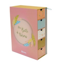 COFFRET BOITE A TRESORS + JOURNAL DE NAISSANCE HAPPY