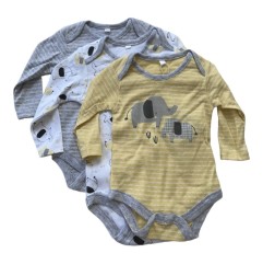 LOT DE 3 BODYS-JAUNE GRIS