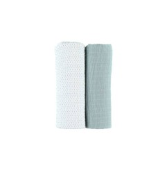 LOT DE 2 DRAPS-HOUSSE EN MOUSSELINE BIO 60X120CM MORIS SACHA