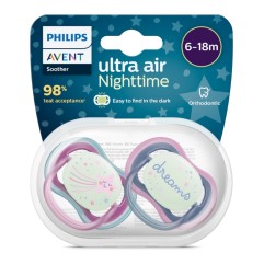 SUCETTE ULTRA AIR NUIT - LOT DE 2 - 6-18 MOIS - PHOSPHORESCENT