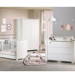 COMMODE 3 TIROIRS SUR MONTANTS LOFT BLANC