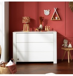 COMMODE 3 TIROIRS SUR MONTANTS LOFT BLANC