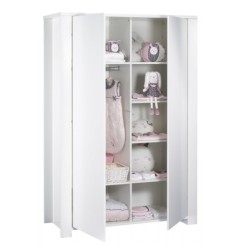 ARMOIRE 2 PORTES AVEC MONTANTS LOFT BLANC