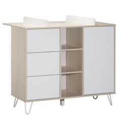 COMMODE 1 PORTE 3 TIROIRS ET 3 NICHES HAPPY