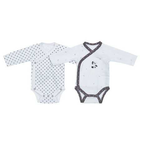 BODIES BLANC/NOIR LOT DE 2 TAILLE NAISSANCE CHAO C