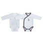 BODIES BLANC/NOIR LOT DE 2 TAILLE NAISSANCE CHAO C