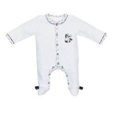 PYJAMA VELOURS BLANC/NOIR TAILLE 1 MOIS CHAO CHAO