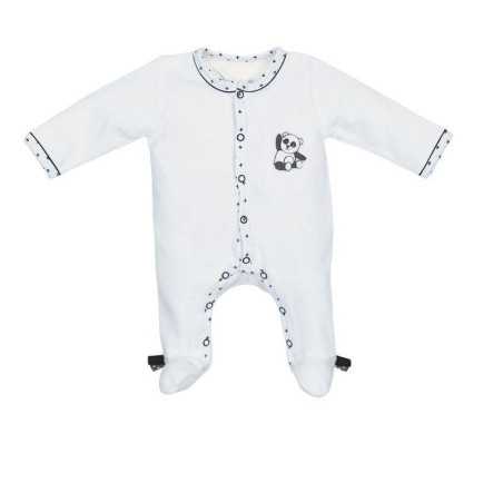 PYJAMA VELOURS BLANC/NOIR TAILLE 1 MOIS CHAO CHAO