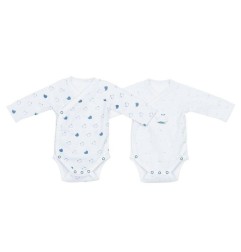 BODIES BLANC/BLEU LOT DE 2 TAILLE 3 MOIS BLUE BALE
