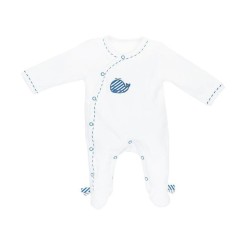 PYJAMA VELOURS OUVERTURE COTE TAILLE NAISSANCE BLU