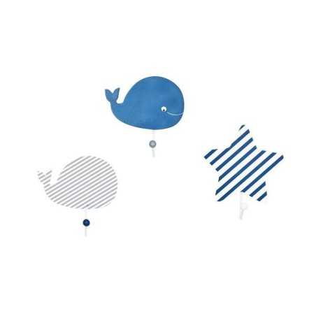 PATERES SET DE 3 BLUE BALEINE