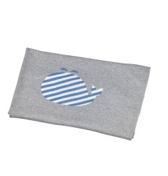 COUVERTURE MAILLE 80X100CM BLUE BALEINE
