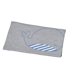 COUVERTURE MAILLE 80X100CM BLUE BALEINE