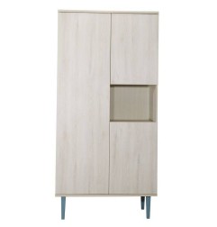 ARMOIRE 1 GDE ET 2 PETITES PORTES NICHE OPALINE BL