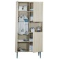 ARMOIRE 1 GDE ET 2 PETITES PORTES NICHE OPALINE BL