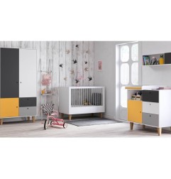 COMMODE BLANC/GRIS JAUNEA&nbsp;SAFRAN CHAMBRE CONCEPT