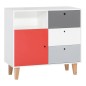 COMMODE BLANC/GRIS ROUGE CHAMBRE CONCEPT