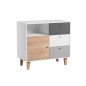 COMMODE BLANC GRIS BOIS OAK CHAMBRE CONCEPT