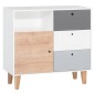 COMMODE BLANC GRIS BOIS OAK CHAMBRE CONCEPT