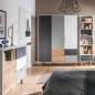 COMMODE BLANC GRIS BOIS OAK CHAMBRE CONCEPT