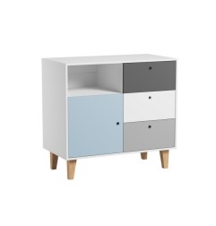 COMMODE GRIS BLEU CHAMBRE CONCEPT