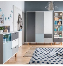 COMMODE GRIS BLEU CHAMBRE CONCEPT