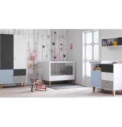 COMMODE GRIS BLEU CHAMBRE CONCEPT