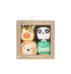 LES DOOBALLS - SET DE 4 BALLES DOUDOUS JUNGLE