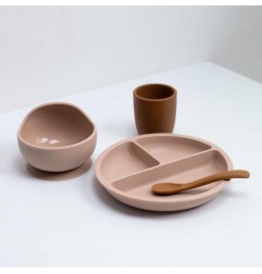 COFFRET REPAS 4PCS SILICONE - SABLE ET CARAMEL