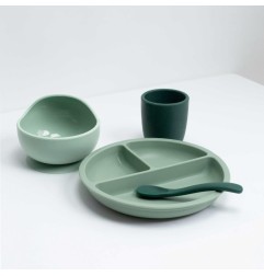 COFFRET REPAS 4PCS SILICONE - VERT SAUGE ET VERT SAPIN