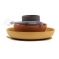 SILICONE SET ASSIETTE SILICONE+BOL+VERRE+CUILLERE (OCRE-BRIQUE-GRIS)