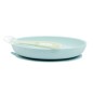 SILICONE ASSIETTE (BLEU CLAIR+ CUILLERE)