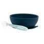 SILICONE BOL (BLEU MARINE+CUILLERE)