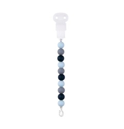 ATTACHE TETINE SILICONE BLEU MARINE/GRIS/ BLEU CLAIR