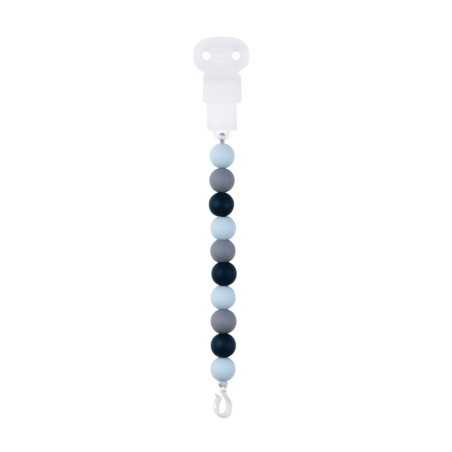 ATTACHE TETINE SILICONE BLEU MARINE/GRIS/ BLEU CLAIR