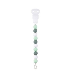 ATTACHE TETINE SILICONE VERT DE GRIS/MENTHE/BLANC