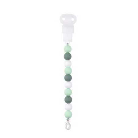 ATTACHE TETINE SILICONE VERT DE GRIS/MENTHE/BLANC