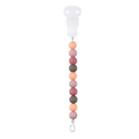 ATTACHE TETINE SILICONE PECHE/VIEUX ROSE/BRIQUE