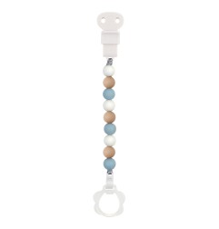 ATTACHE SUCETTE SILICONE BEIGE/BLEU