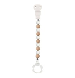 ATTACHE SUCETTE SILICONE BEIGE/BLANC
