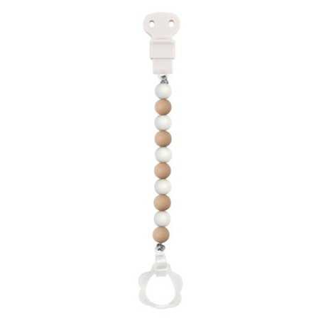 ATTACHE SUCETTE SILICONE BEIGE/BLANC